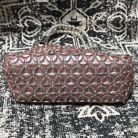 Focuiyn Vintage Beaded Handbag Purse Rosegold - Picture 8 of 8